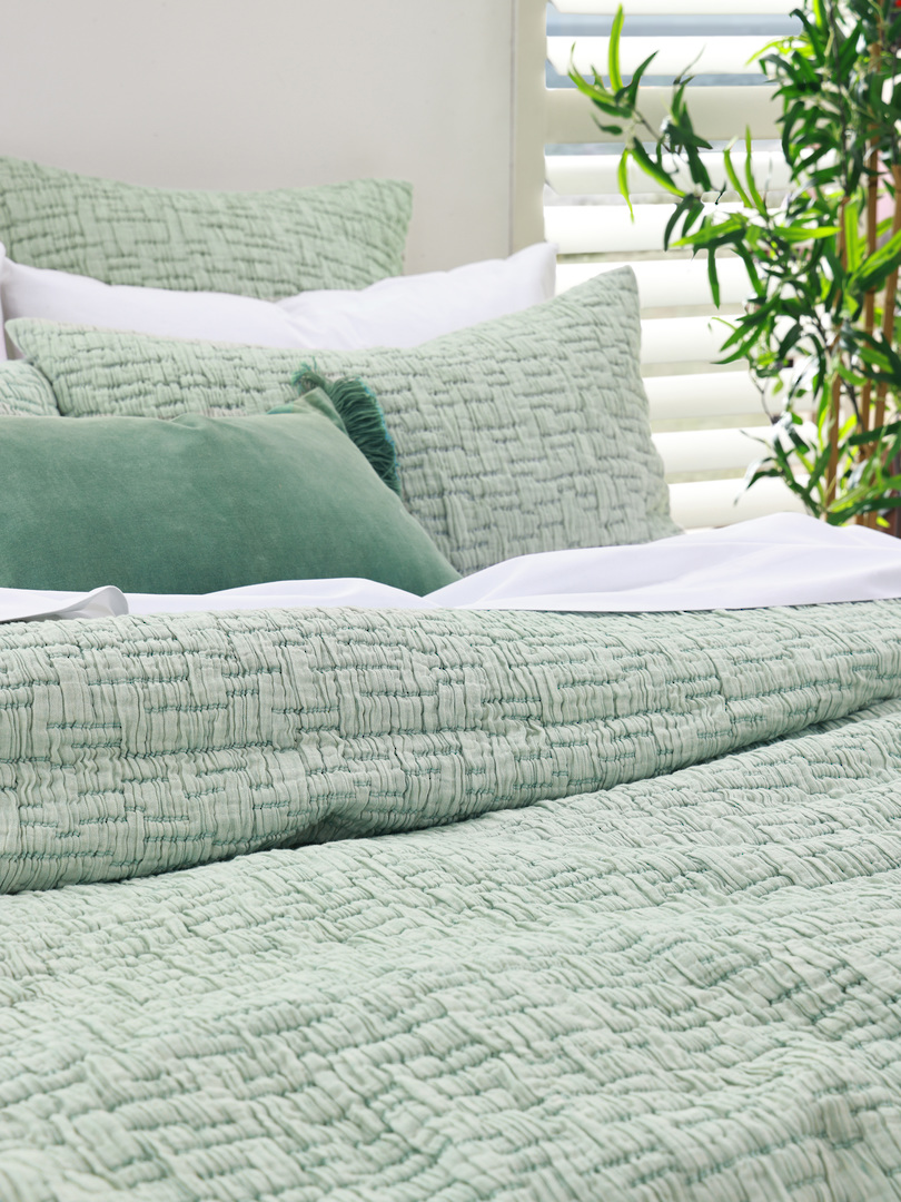 MM Linen - Livie Bedspread Set -Mist - Matching Eurocases are Extras image 1